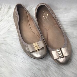 Kate Spade golden bow ballet flats 7.5 M